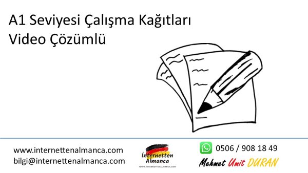 A1 Seviyesi Çalışma Kağıtları - Video Çözümlü