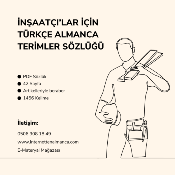 İnşaatçılar İçin Almanca Türkçe Terimler Sözlüğü